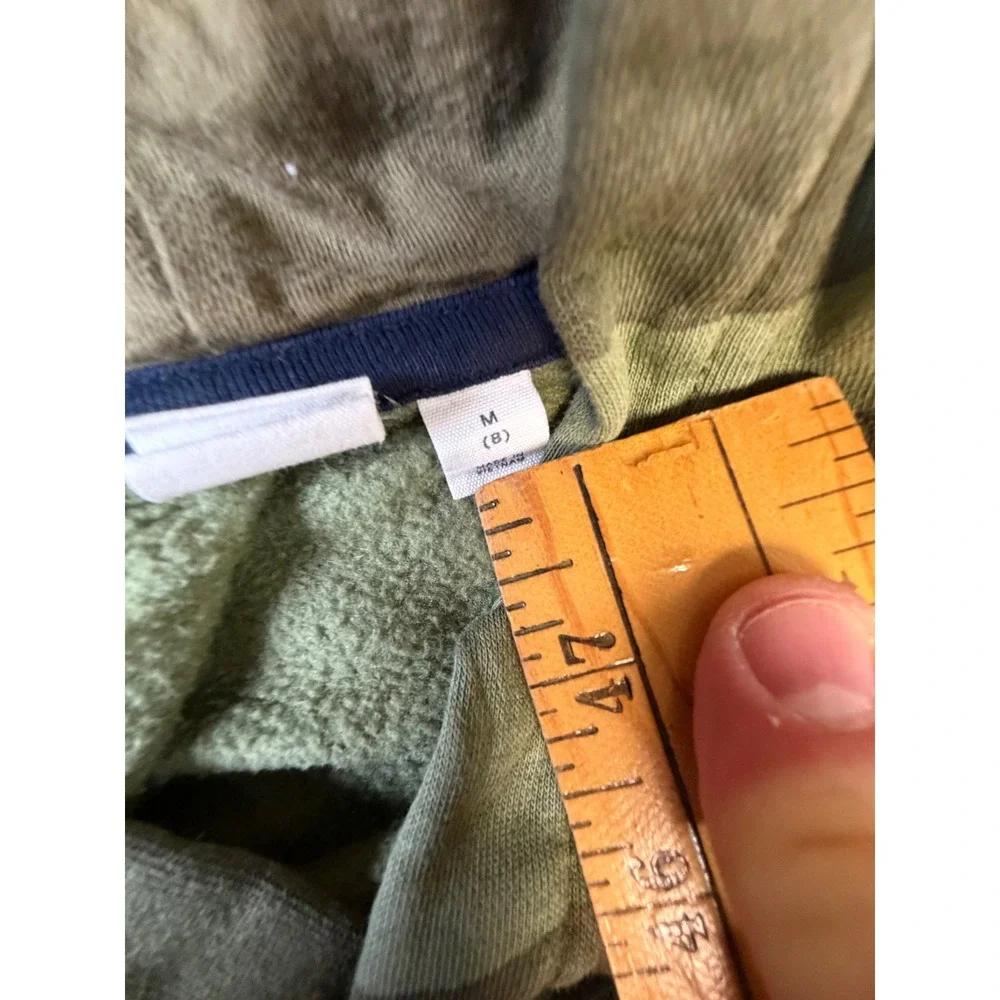 Gap Kids Camo Arch Logo Pullover Hoodie Green Camouflage Size M 8 J6‎
